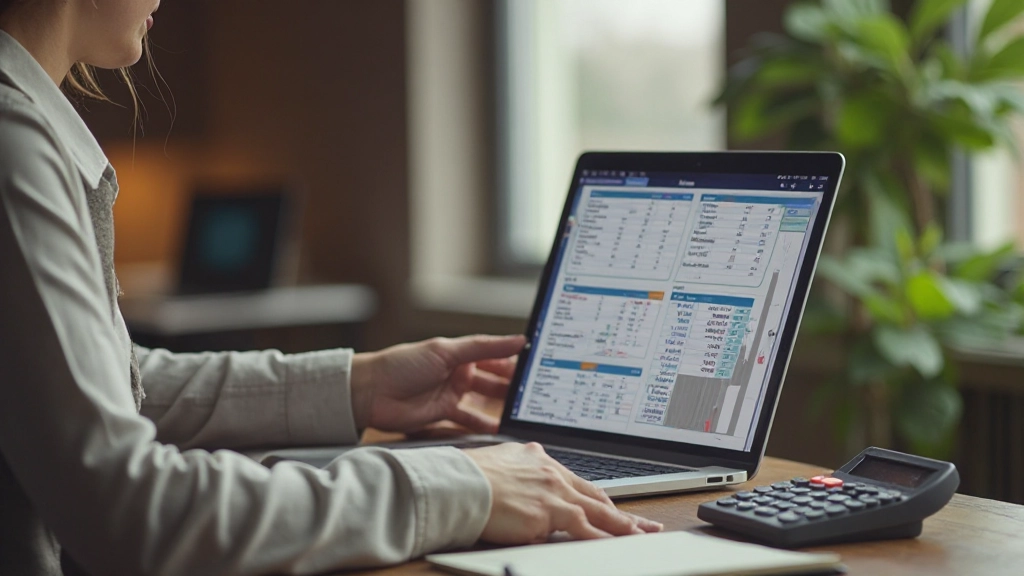 Профессиональное рабочее место с планированием бюджета, блокнотом и калькулятором